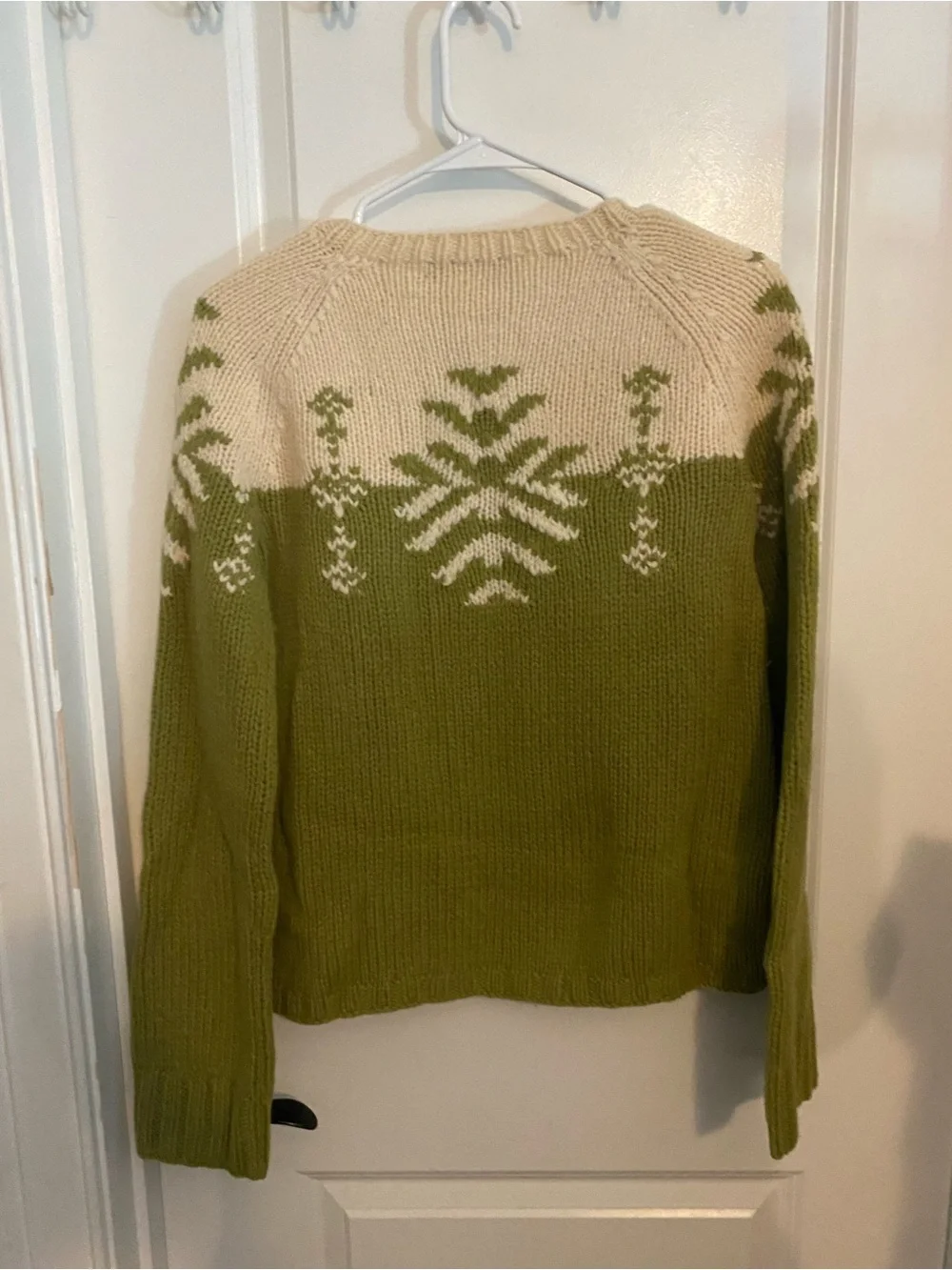 J Crew Knit by Hand Lambs Wool Nordic Knit Sweater